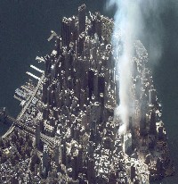 IKONOS Bild von Manhattan nach dem 11. September. Copyright by spaceimaging.com